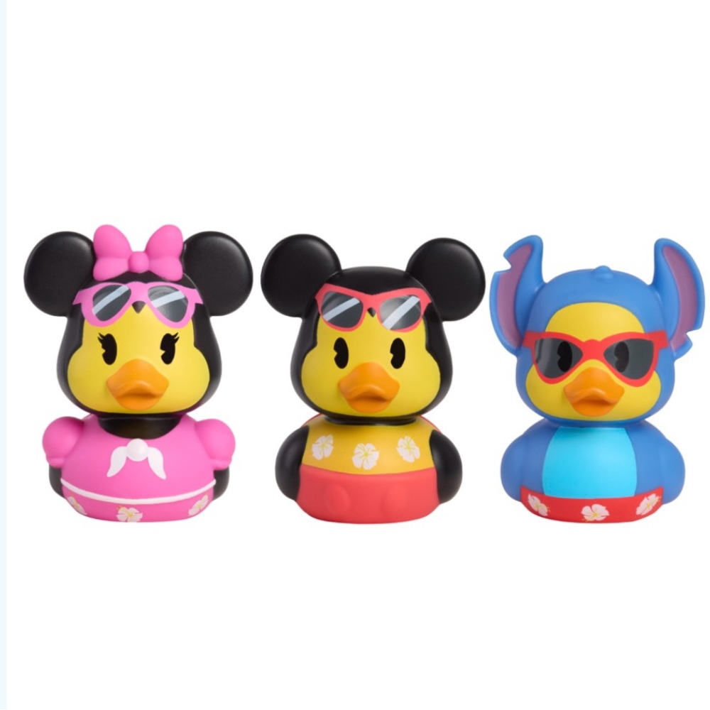 NEW! Disney Summertime Splash Mickey Mouse, Minnie Mouse And Stitch Duck Set